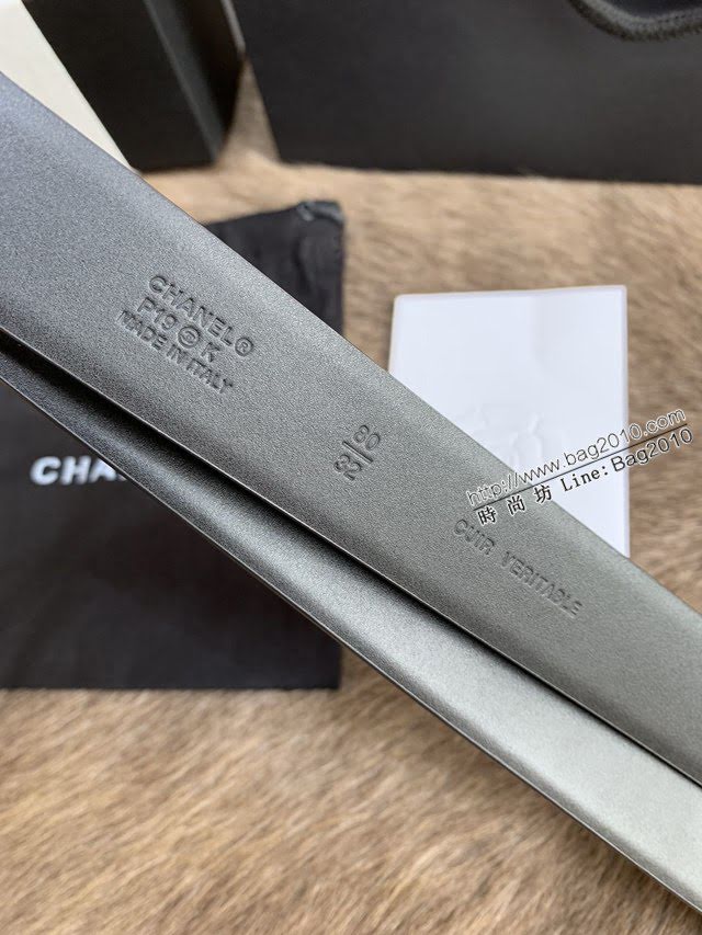 Chanel女士皮帶 香奈兒小香鑽圈雙面用小牛皮腰帶  jjp1163